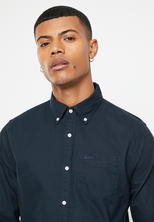 Superdry. - Vintage washed oxford shirt - eclipse navy