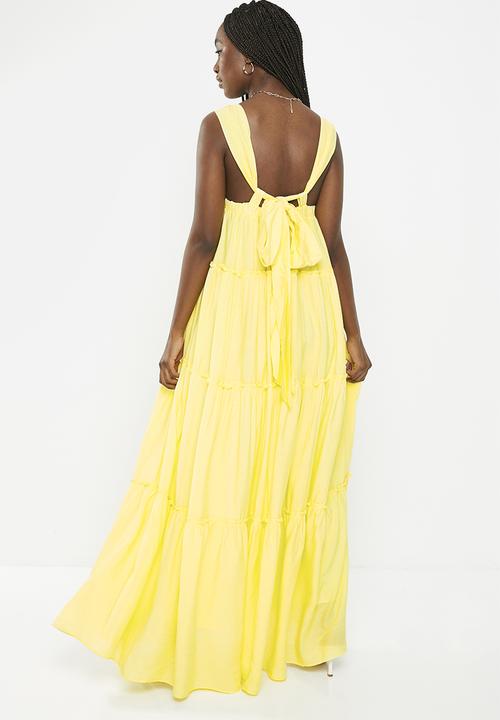 Glamorous - Back detail maxi - yellow