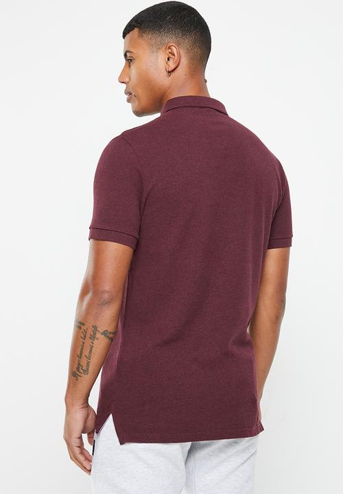 Superdry. - Vintage superstate polo - track burgundy marl