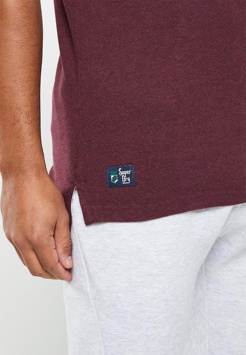 Superdry. - Vintage superstate polo - track burgundy marl