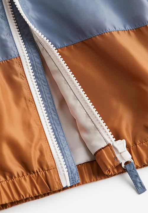 H&M - Hooded patterned jacket - blue block-coloured 
