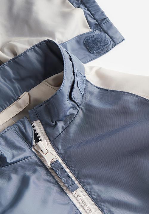 H&M - Hooded patterned jacket - blue block-coloured 