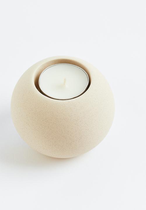 H&M - Stoneware tealight holder - light beige