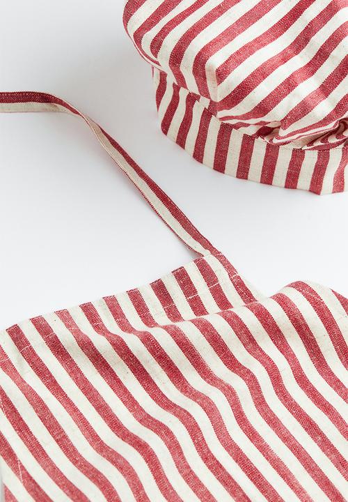 H&M - Children’s apron and chef’s hat - red/white striped