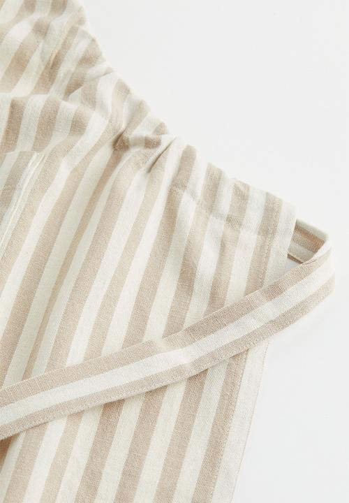 H&M - Striped apron - light beige/striped