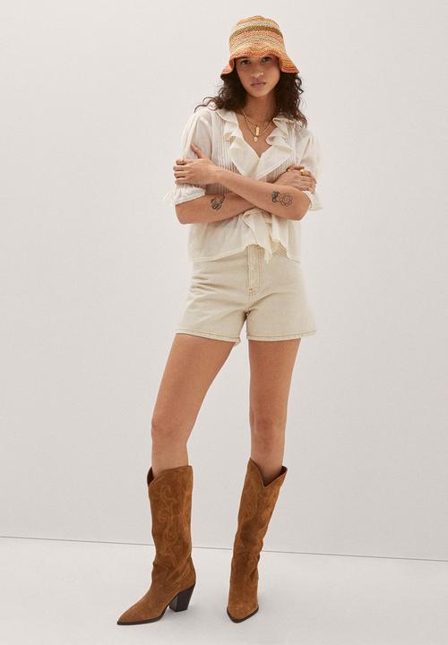 MANGO - Shorts zoe - sand