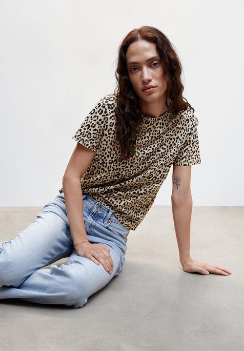 MANGO - T-shirt chalover - brown