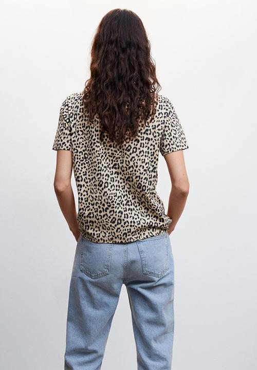 MANGO - T-shirt chalover - brown