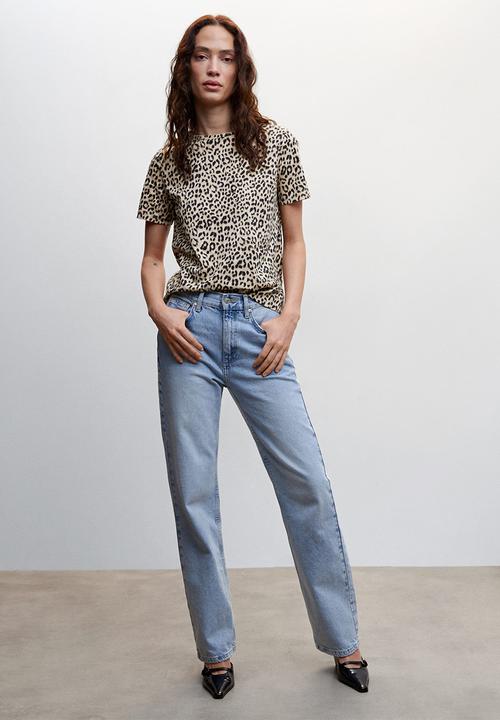 MANGO - T-shirt chalover - brown