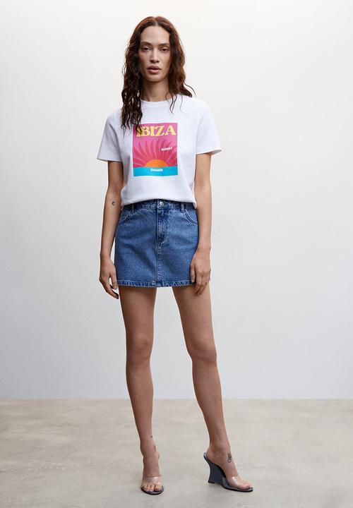 MANGO - T-shirt rin - mid pink