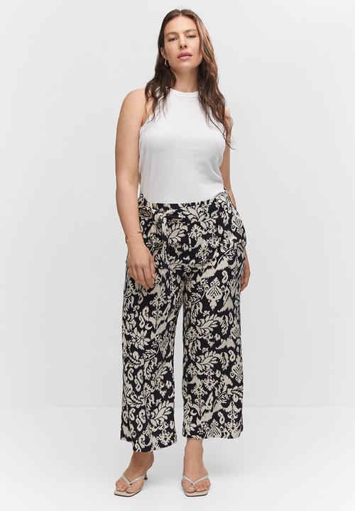 MANGO - Plus trousers plumas - black