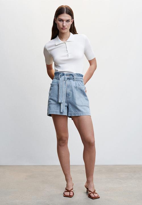 MANGO - Shorts paola - open blue