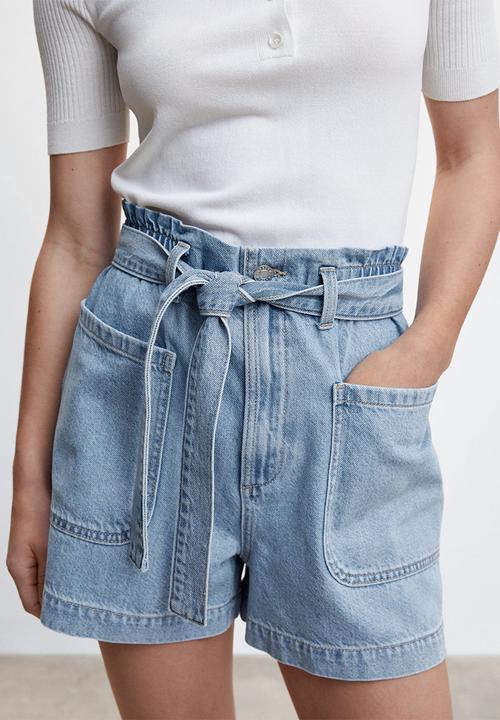MANGO - Shorts paola - open blue