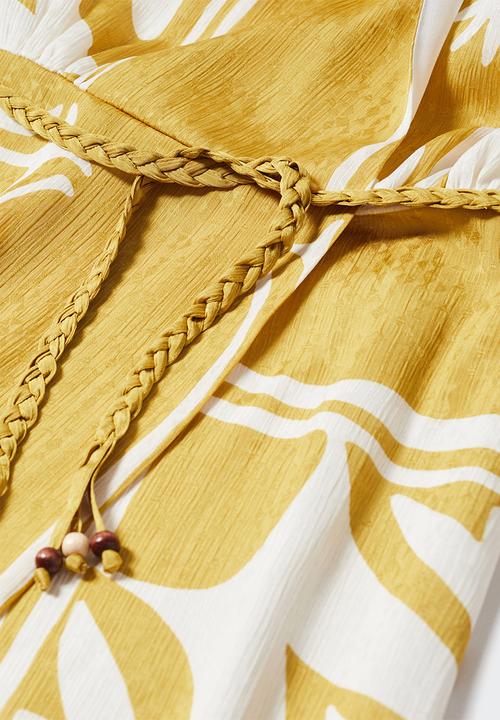 MANGO - Dress oliva - medium yellow