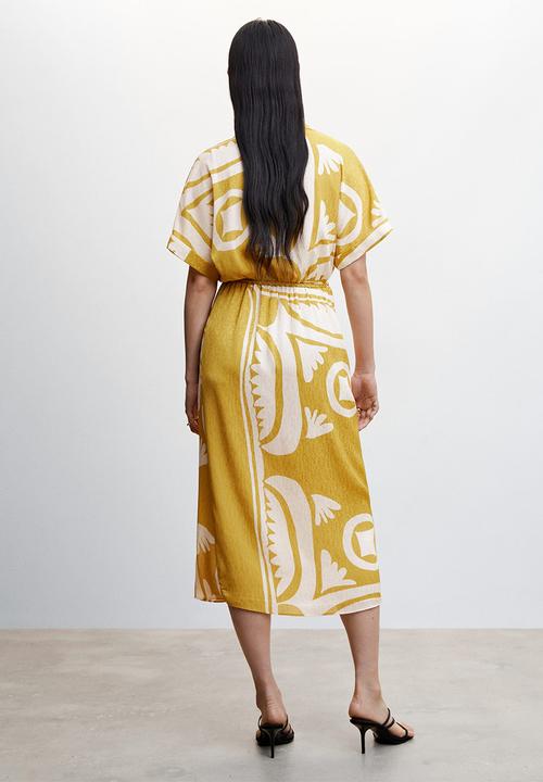 MANGO - Dress oliva - medium yellow