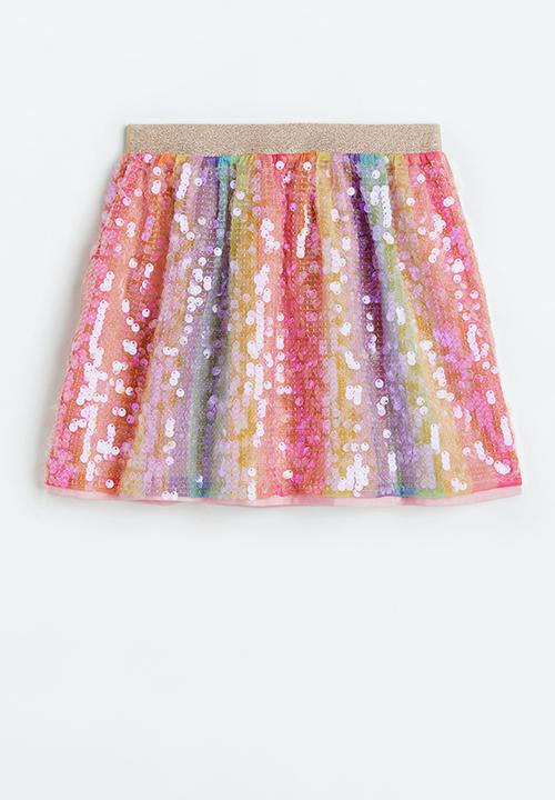 H&M - Sequined skirt - light pink gold-coloured 