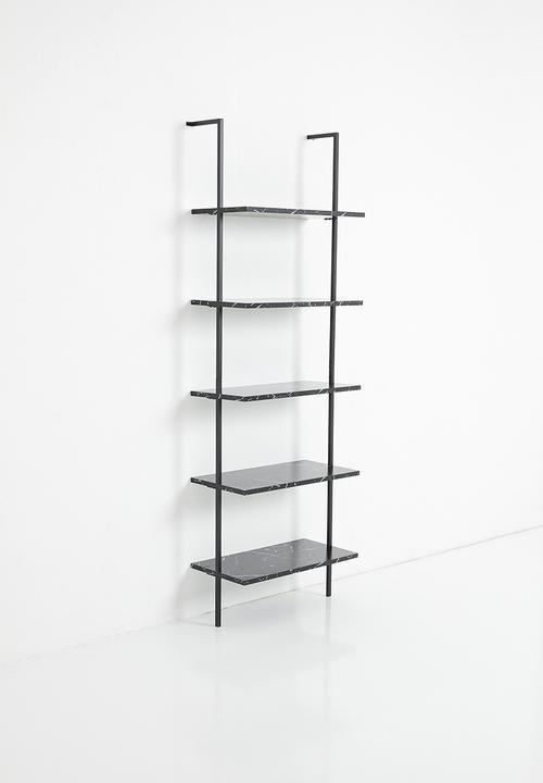 Sixth Floor - Lincoln 5 shelf unit - black 