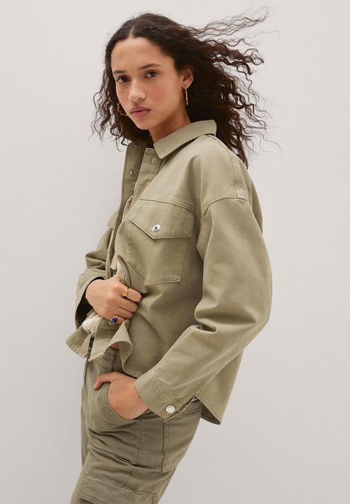 MANGO - Overshirt aimee - khaki
