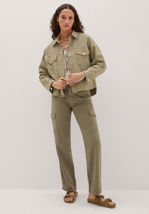 MANGO - Overshirt aimee - khaki