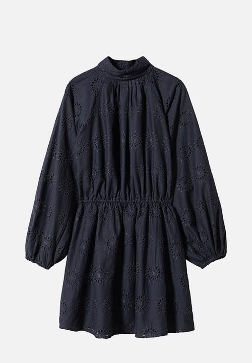 MANGO - Dress perk - charcoal