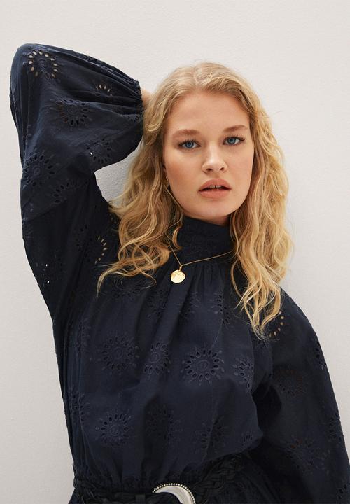 MANGO - Dress perk - charcoal