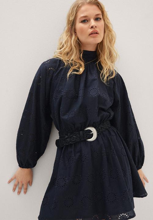 MANGO - Dress perk - charcoal