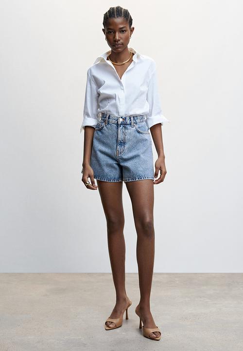 MANGO - Shorts zoe - open blue