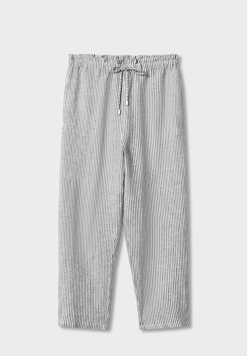 MANGO - Trousers linew - brown