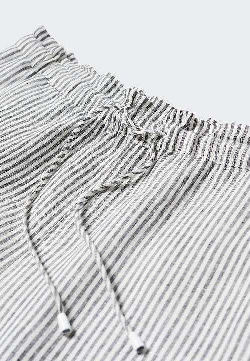 MANGO - Trousers linew - brown