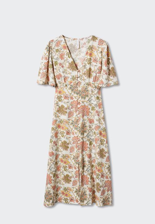MANGO - Dress red2 - light beige