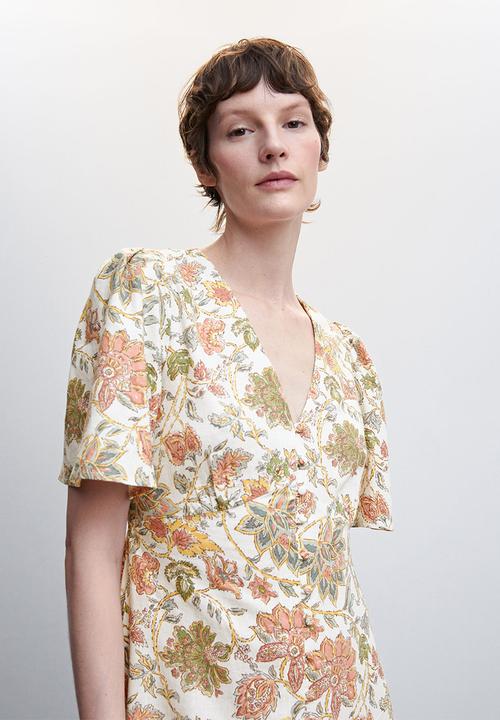 MANGO - Dress red2 - light beige