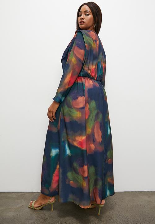 Superbalist - Extended shoulder volume midi dress - soft focus