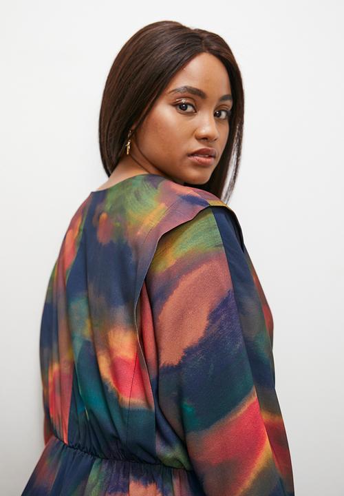 Superbalist - Extended shoulder volume midi dress - soft focus
