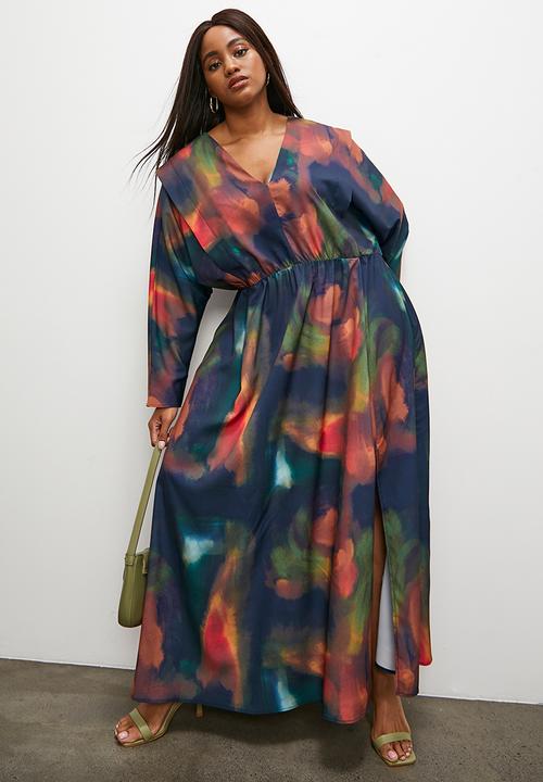 Superbalist - Extended shoulder volume midi dress - soft focus
