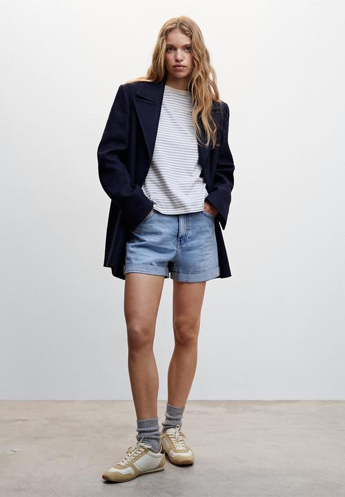 MANGO - T-shirt chalaca - mid blue