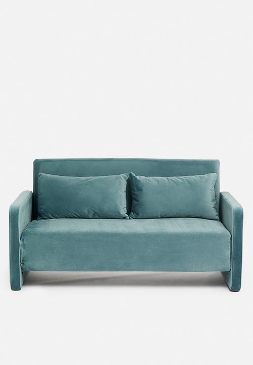 SF Collection - Santiago double sofa bed - slate blue velvet