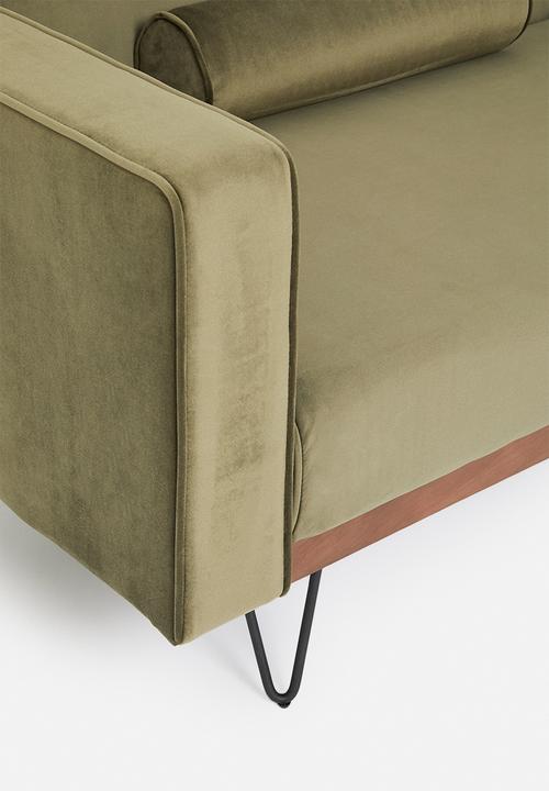 SF Collection - Stockholm 3 seater sofa bed - pistachio green velvet