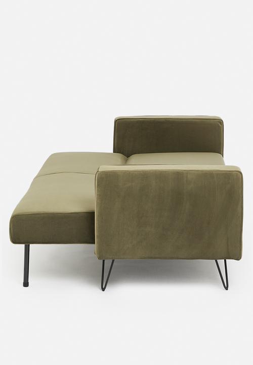 SF Collection - Stockholm 3 seater sofa bed - pistachio green velvet