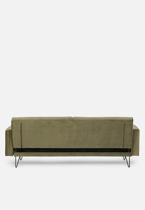 SF Collection - Stockholm 3 seater sofa bed - pistachio green velvet