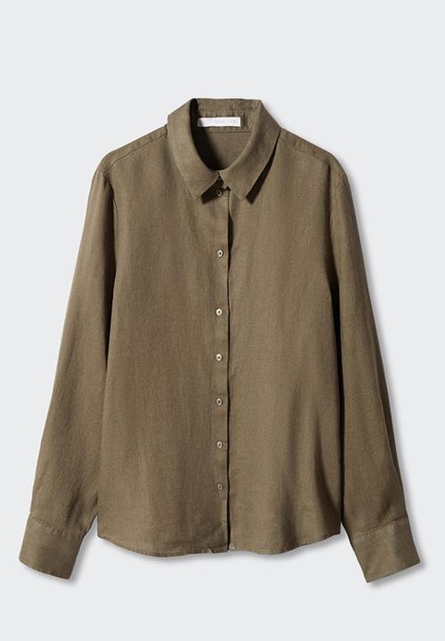 MANGO - Shirt lino - khaki