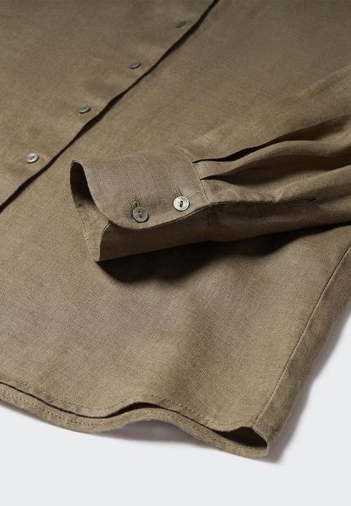 MANGO - Shirt lino - khaki