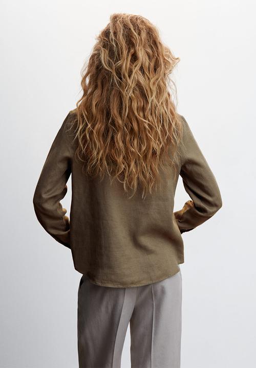 MANGO - Shirt lino - khaki