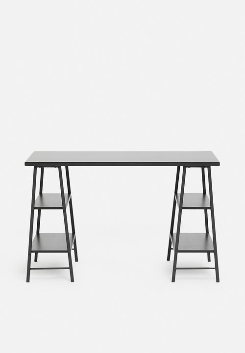 Sixth Floor - Asher metal desk - black
