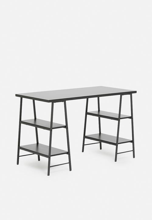 Sixth Floor - Asher metal desk - black