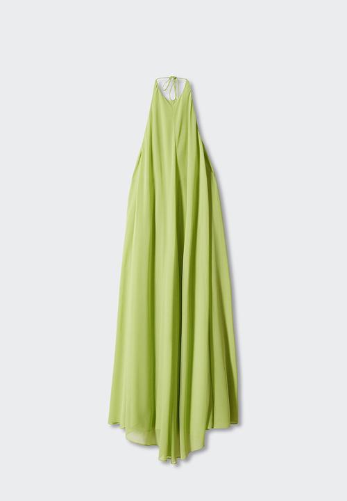 MANGO - Dress yellow - bright green