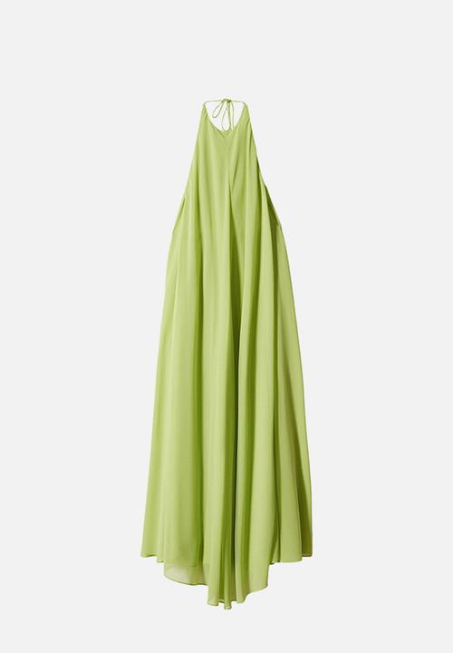 MANGO - Dress yellow - bright green