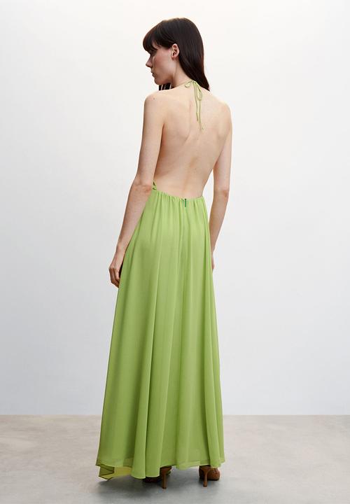 MANGO - Dress yellow - bright green