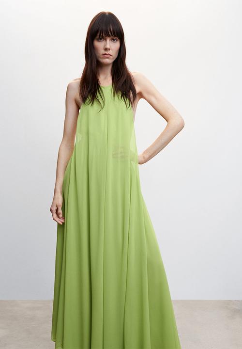 MANGO - Dress yellow - bright green