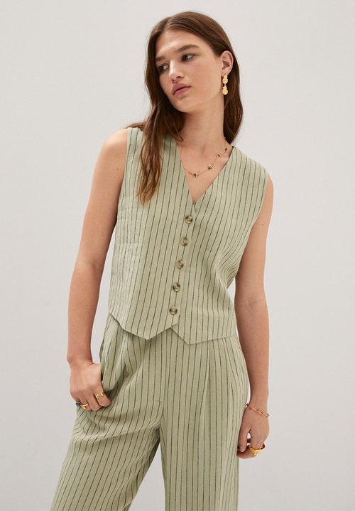 MANGO - Waistcoat baliI - light green