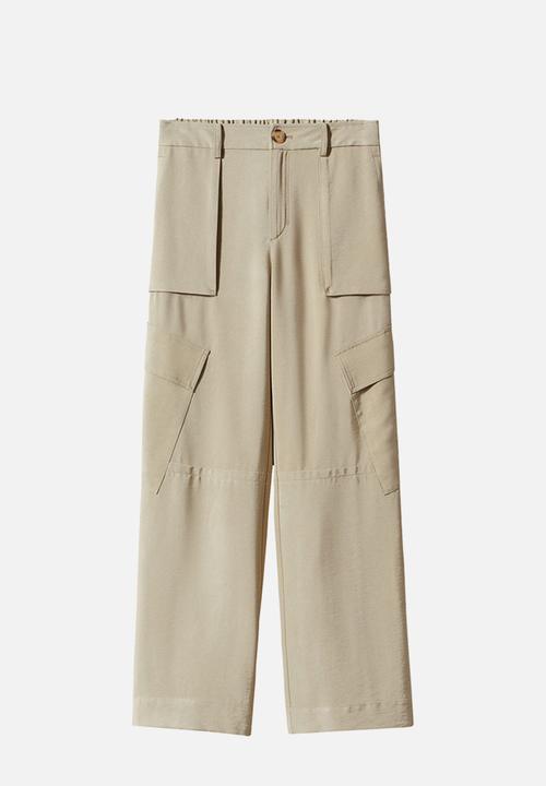 MANGO - trousers brownie - light pastel grey